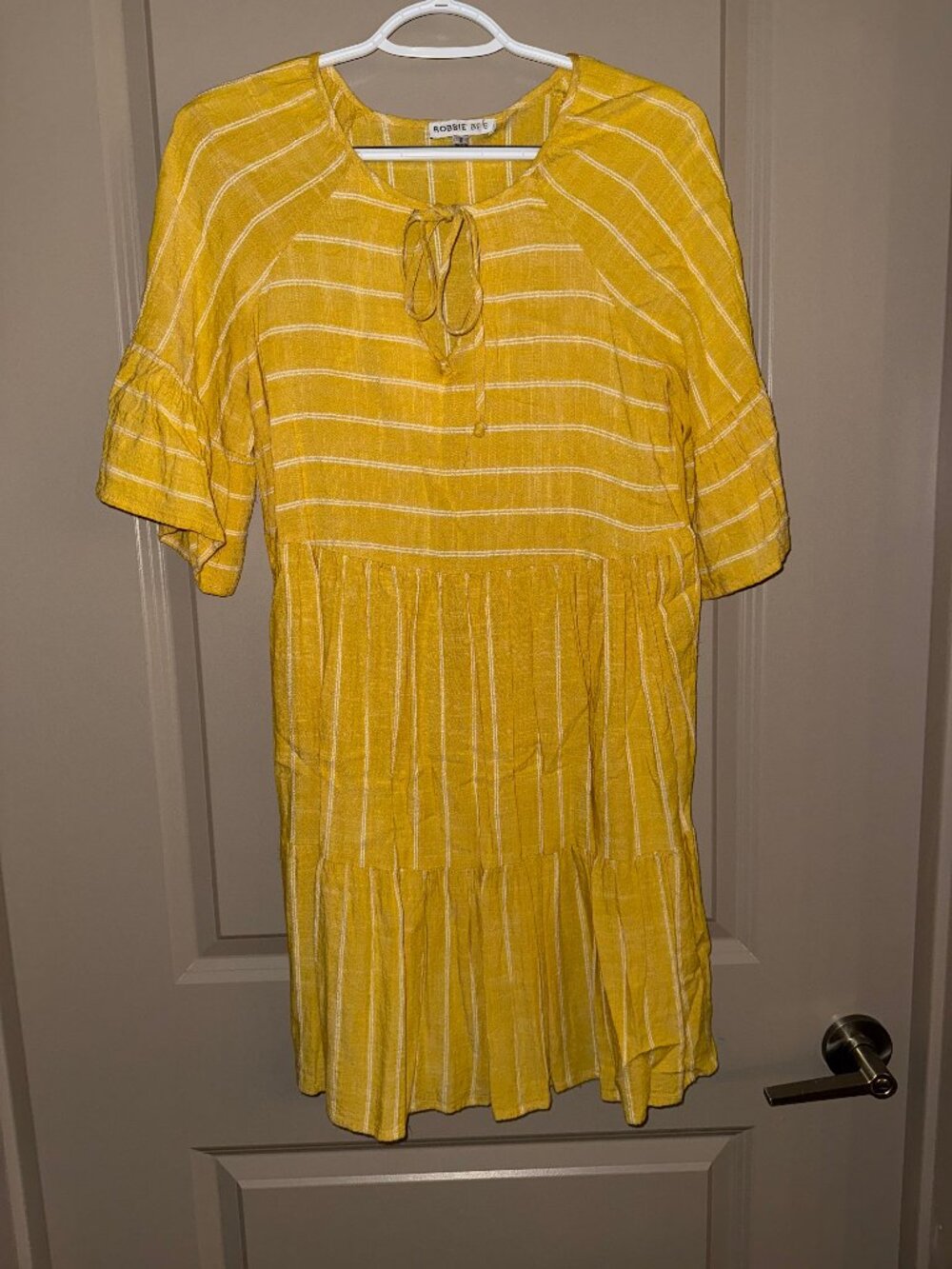 Robbie Bee Yellow Striped Midi Dress Size 6